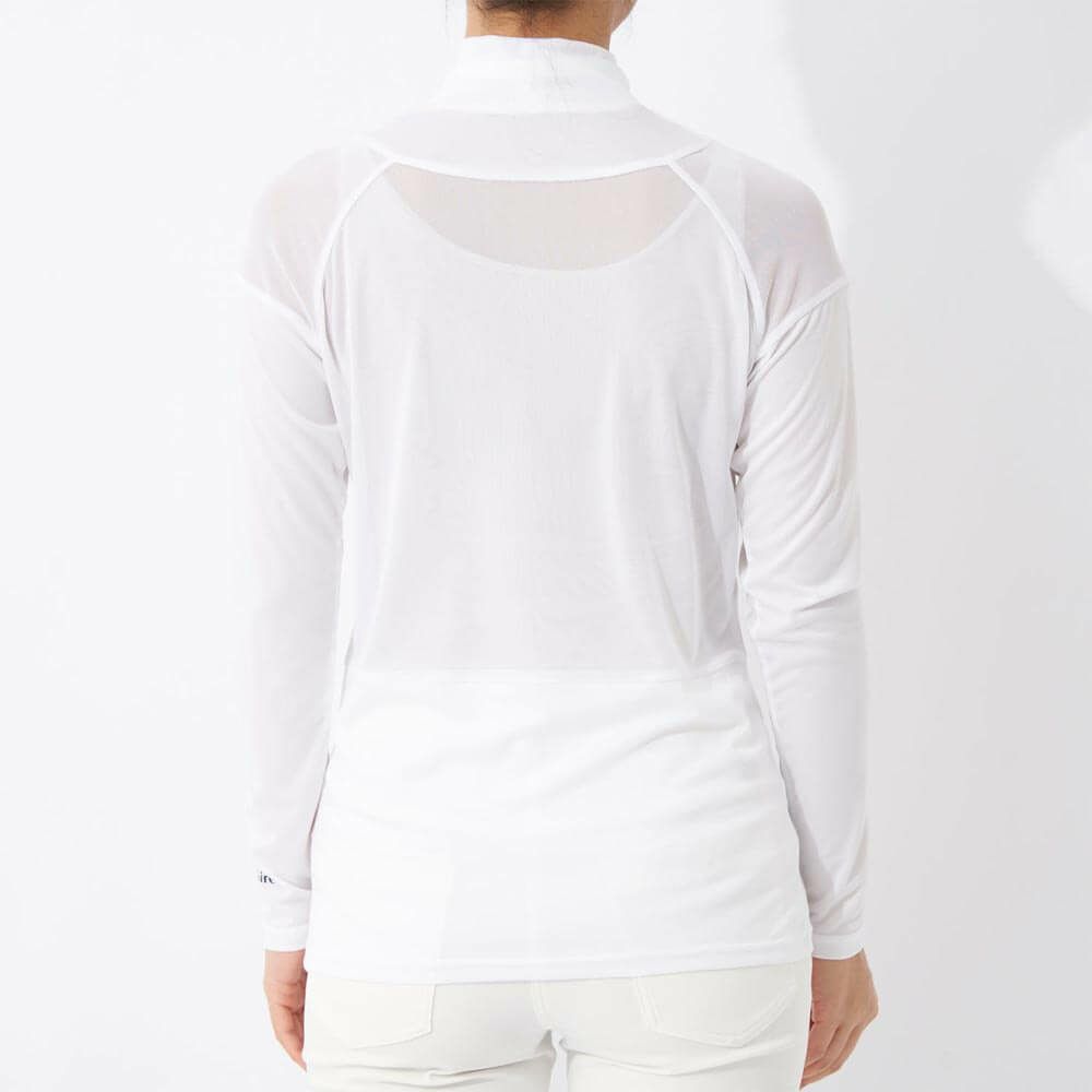 マリクレール marie claire　レディース UVカット メッシュ切替 長袖 ハイネック インナーシャツ 7149-835 ホワイト　2025年モデル 詳細1