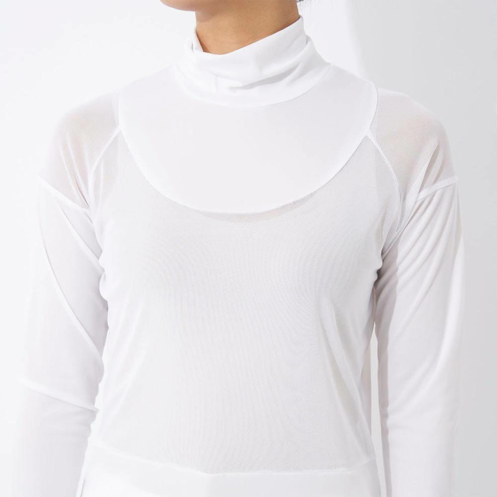 マリクレール marie claire　レディース UVカット メッシュ切替 長袖 ハイネック インナーシャツ 7149-835 ホワイト　2025年モデル 詳細3