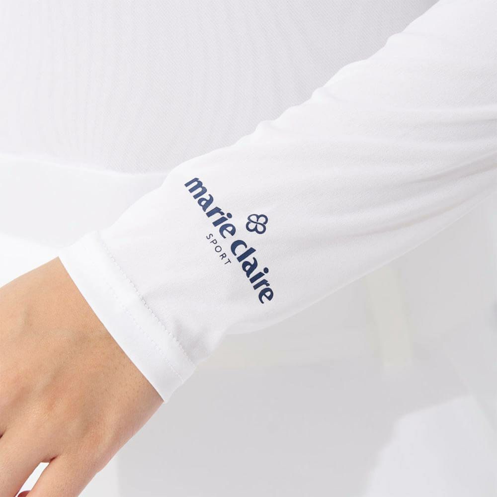 マリクレール marie claire　レディース UVカット メッシュ切替 長袖 ハイネック インナーシャツ 7149-835 ホワイト　2025年モデル 詳細5