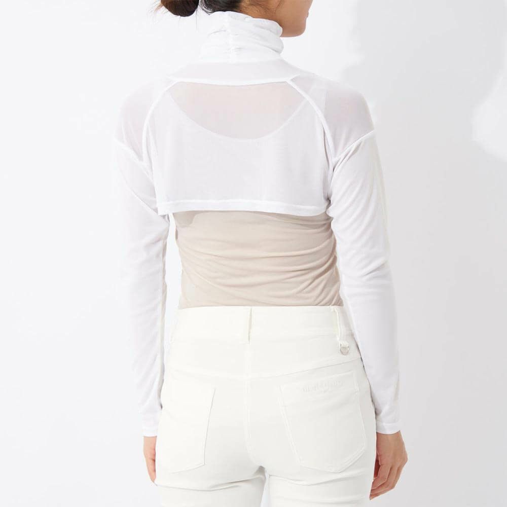 マリクレール marie claire　レディース UVカット メッシュ切替 ボレロ丈 長袖 ハイネック インナーシャツ 7149-845 ホワイト　2025年モデル 詳細1
