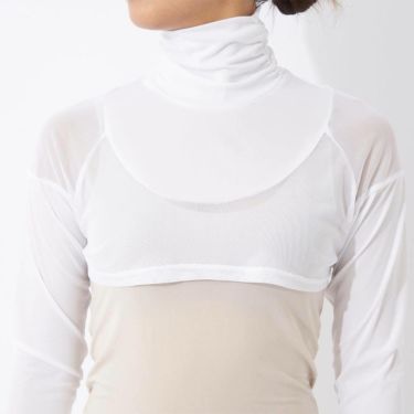 マリクレール marie claire　レディース UVカット メッシュ切替 ボレロ丈 長袖 ハイネック インナーシャツ 7149-845 ホワイト　2025年モデル 詳細3