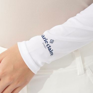 マリクレール marie claire　レディース UVカット メッシュ切替 ボレロ丈 長袖 ハイネック インナーシャツ 7149-845 ホワイト　2025年モデル 詳細4