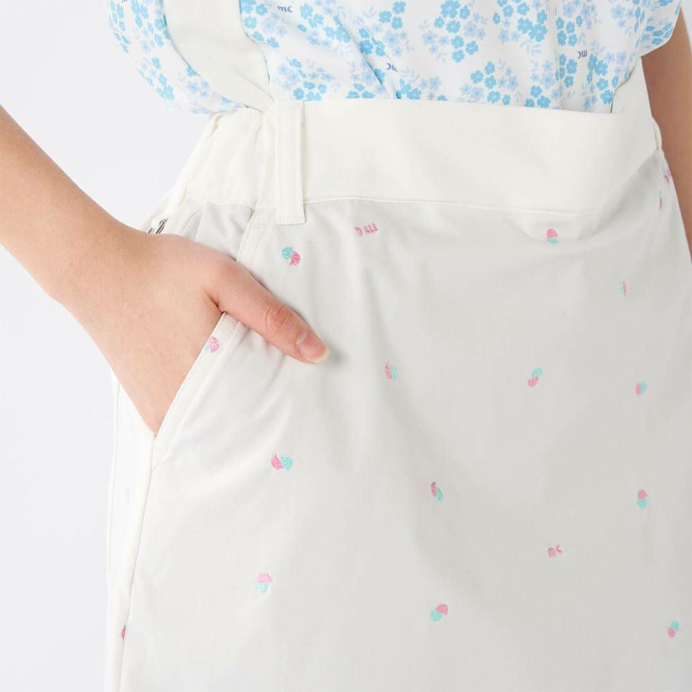 マリクレール marie claire　レディース 撥水 8WAYストレッチ レギンス一体型 スカート 715-352 ホワイト　2025年モデル 詳細5