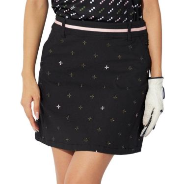 マリクレール marie claire　レディース 飛び柄 ストレッチ ウエストライン スカート 715-360 ブラック　2025年モデル ブラック