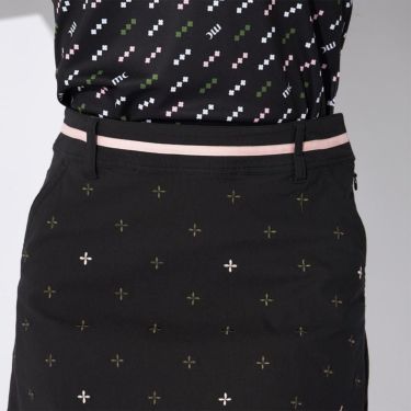 マリクレール marie claire　レディース 飛び柄 ストレッチ ウエストライン スカート 715-360 ブラック　2025年モデル 詳細3