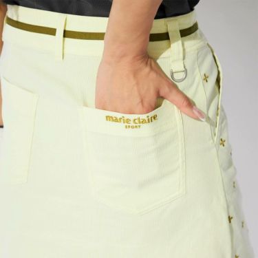 マリクレール marie claire　レディース 飛び柄 ストレッチ ウエストライン スカート 715-360 イエロー　2025年モデル 詳細4
