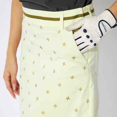 マリクレール marie claire　レディース 飛び柄 ストレッチ ウエストライン スカート 715-360 イエロー　2025年モデル 詳細5