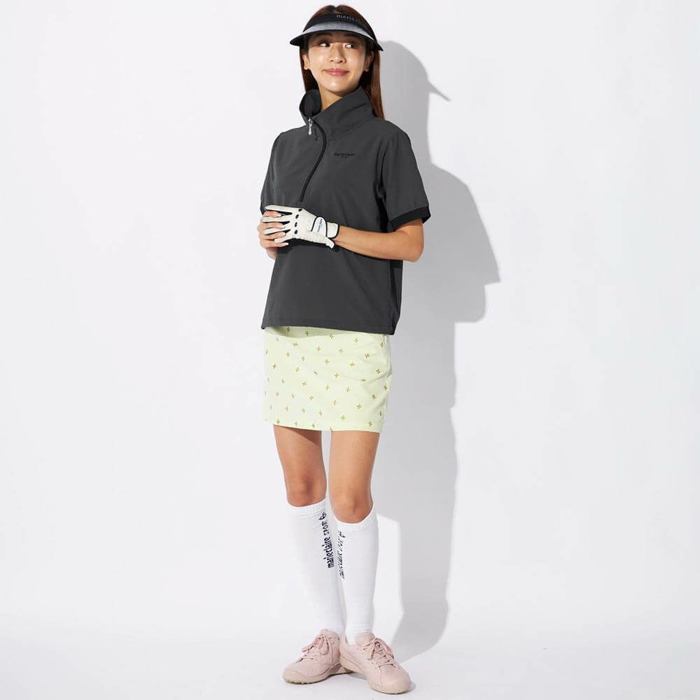 マリクレール marie claire　レディース 飛び柄 ストレッチ ウエストライン スカート 715-360 イエロー　2025年モデル 詳細6