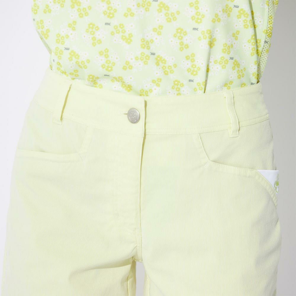 マリクレール marie claire　レディース ロゴ刺繍 ストレッチ ショートパンツ 715-362 イエロー　2025年モデル 詳細3