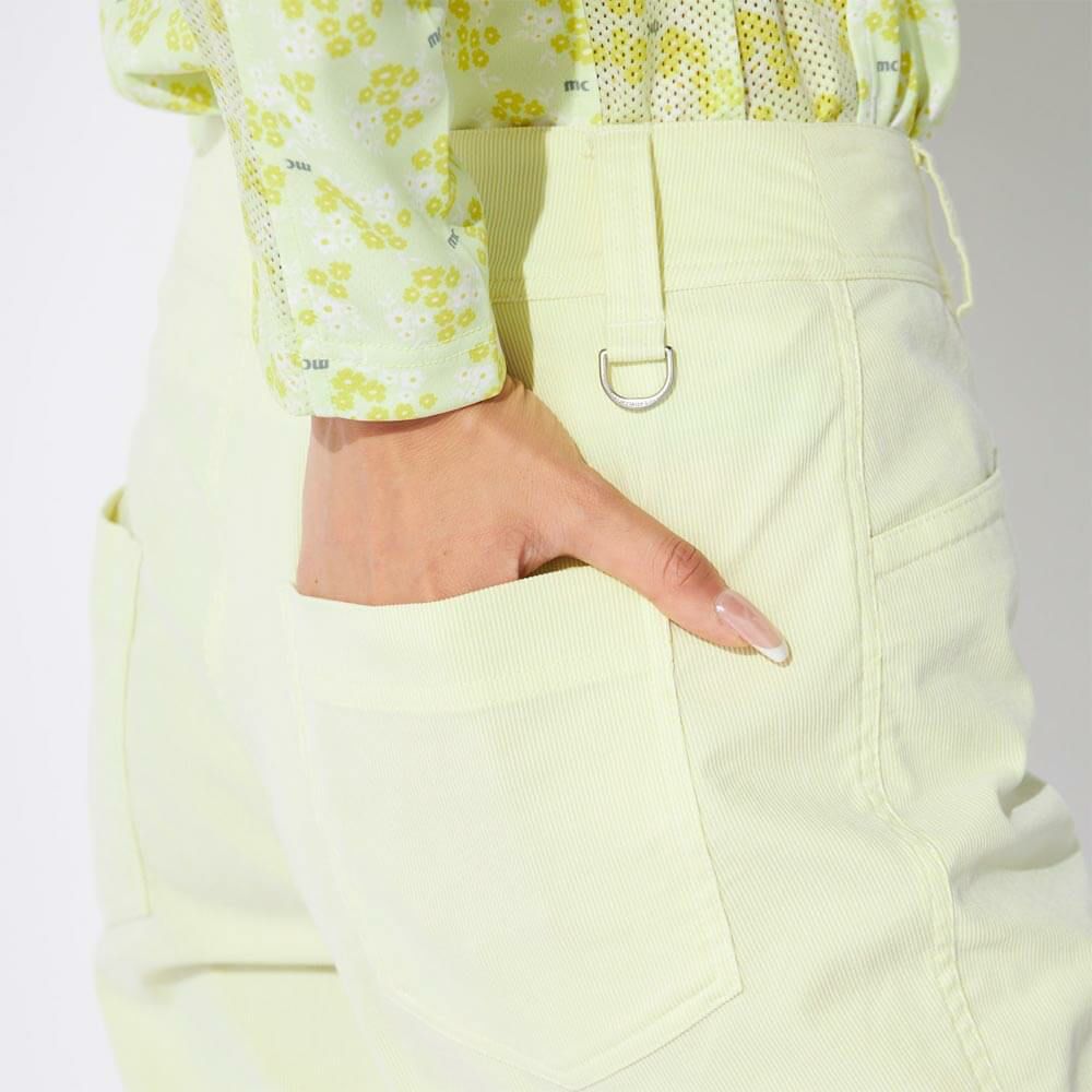 マリクレール marie claire　レディース ロゴ刺繍 ストレッチ ショートパンツ 715-362 イエロー　2025年モデル 詳細4