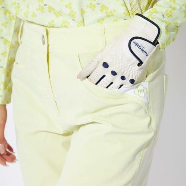 マリクレール marie claire　レディース ロゴ刺繍 ストレッチ ショートパンツ 715-362 イエロー　2025年モデル 詳細5
