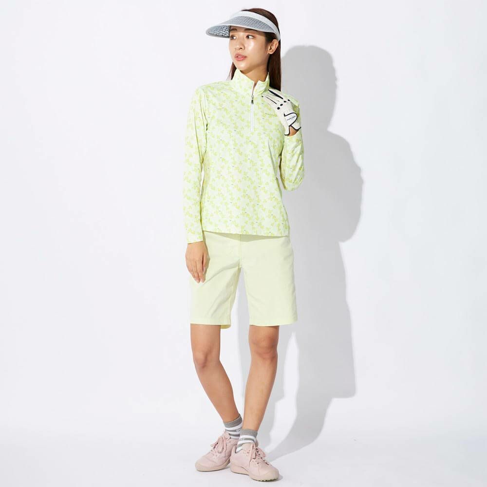 マリクレール marie claire　レディース ロゴ刺繍 ストレッチ ショートパンツ 715-362 イエロー　2025年モデル 詳細6