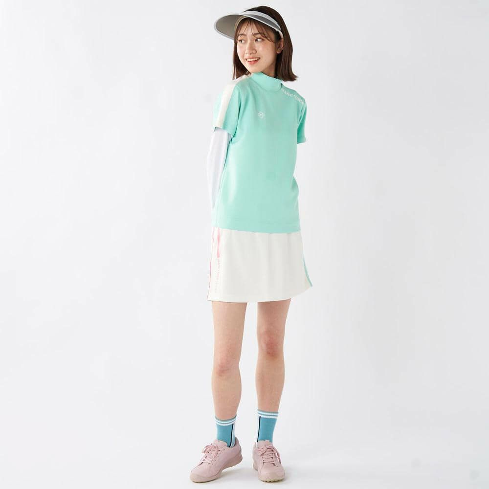 マリクレール marie claire　レディース 配色切替 半袖 プルオーバー & 長袖 Uネック インナーシャツ 715-553 ブルー　2025年モデル 詳細8