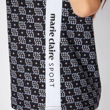 マリクレール marie claire　レディース モノグラム柄 配色切替 半袖 ポロシャツ 715-652 ブラック　2025年モデル 詳細4