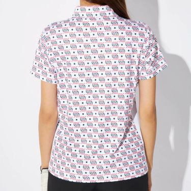 マリクレール marie claire　レディース モノグラム柄 配色切替 半袖 ポロシャツ 715-652 ピンク　2025年モデル 詳細1