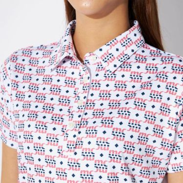 マリクレール marie claire　レディース モノグラム柄 配色切替 半袖 ポロシャツ 715-652 ピンク　2025年モデル 詳細3