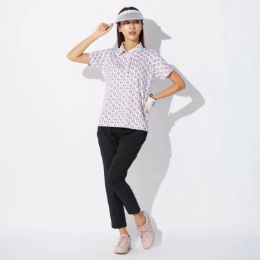 マリクレール marie claire　レディース モノグラム柄 配色切替 半袖 ポロシャツ 715-652 ピンク　2025年モデル 詳細5