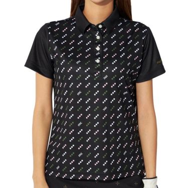 マリクレール marie claire　レディース 接触冷感 ロゴモチーフ 半袖 ポロシャツ 715-654 ブラック　2025年モデル ブラック