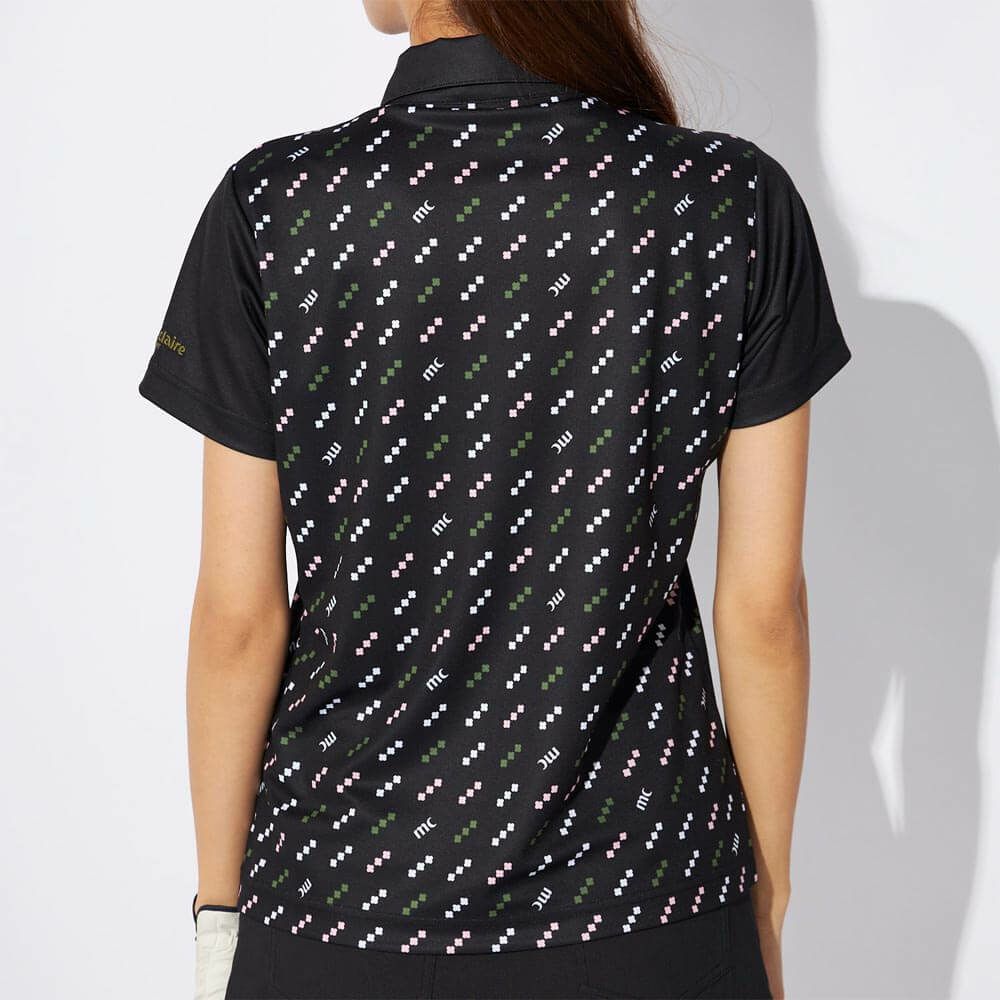 マリクレール marie claire　レディース 接触冷感 ロゴモチーフ 半袖 ポロシャツ 715-654 ブラック　2025年モデル 詳細1
