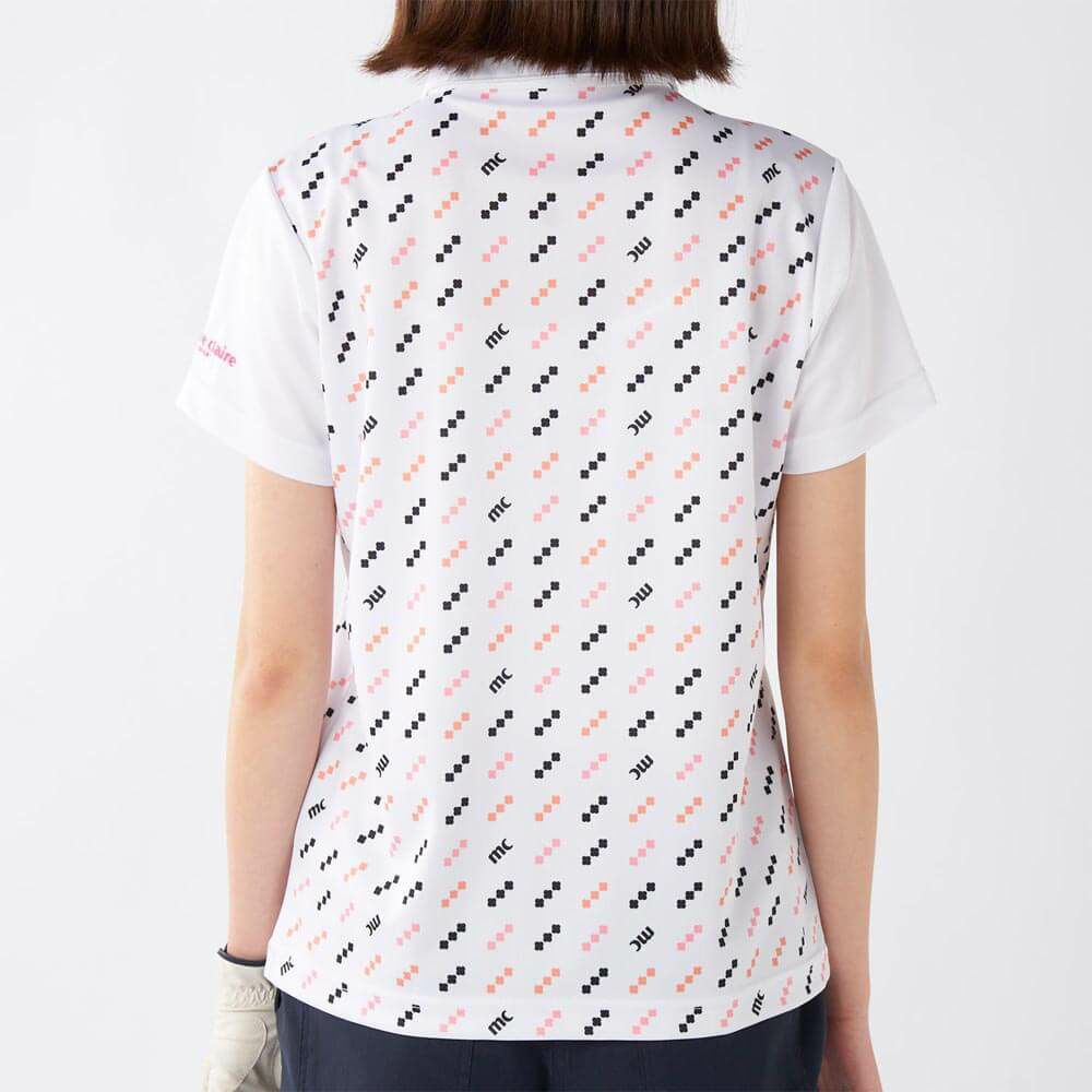 マリクレール marie claire　レディース 接触冷感 ロゴモチーフ 半袖 ポロシャツ 715-654 ホワイト　2025年モデル 詳細1