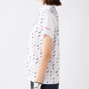 マリクレール marie claire　レディース 接触冷感 ロゴモチーフ 半袖 ポロシャツ 715-654 ホワイト　2025年モデル 詳細2