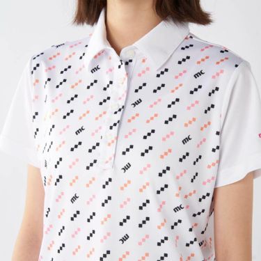 マリクレール marie claire　レディース 接触冷感 ロゴモチーフ 半袖 ポロシャツ 715-654 ホワイト　2025年モデル 詳細3