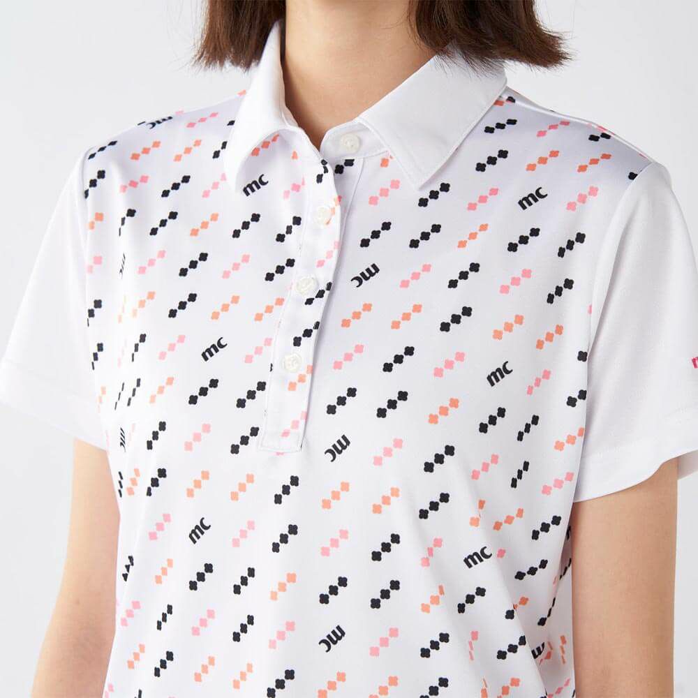 マリクレール marie claire　レディース 接触冷感 ロゴモチーフ 半袖 ポロシャツ 715-654 ホワイト　2025年モデル 詳細3