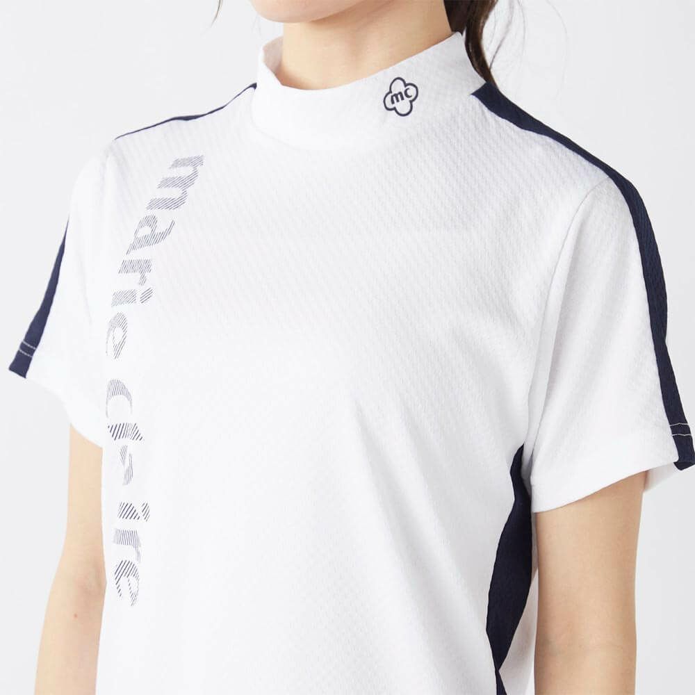 マリクレール marie claire　レディース 配色切替 半袖 モックネックシャツ 715-659 ホワイト　2025年モデル 詳細3