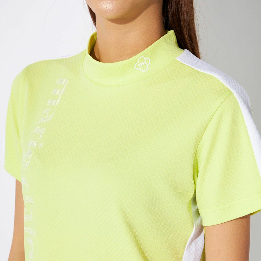 マリクレール marie claire　レディース 配色切替 半袖 モックネックシャツ 715-659 イエロー　2025年モデル 詳細3