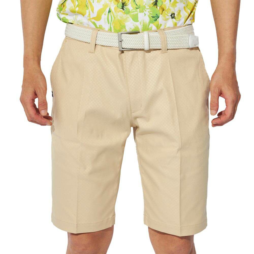 フィラ FILA　メンズ 撥水 エンボスプリント ツイル ショートパンツ 745-309 ベージュ　2025年モデル