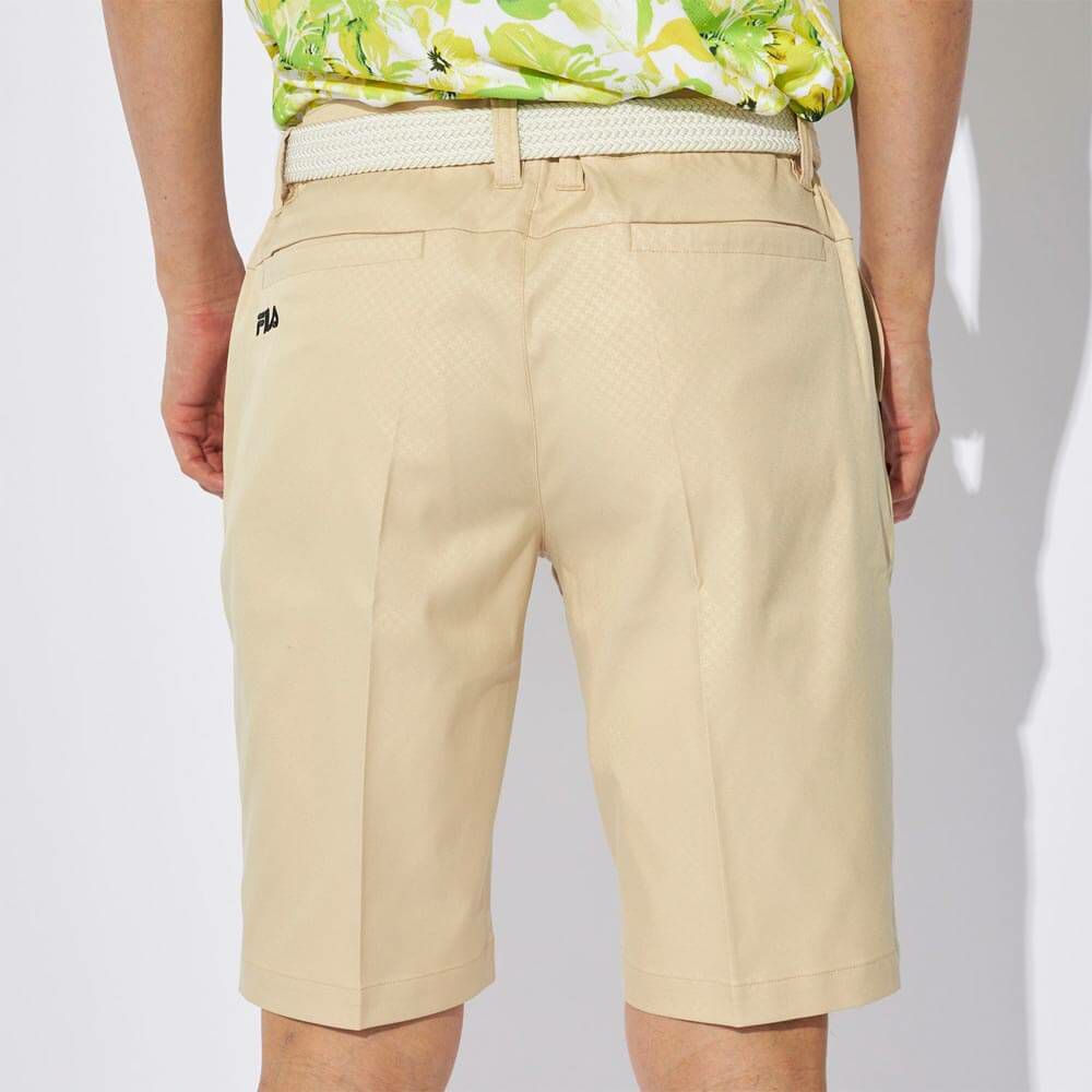 フィラ FILA　メンズ 撥水 エンボスプリント ツイル ショートパンツ 745-309 ベージュ　2025年モデル 詳細2
