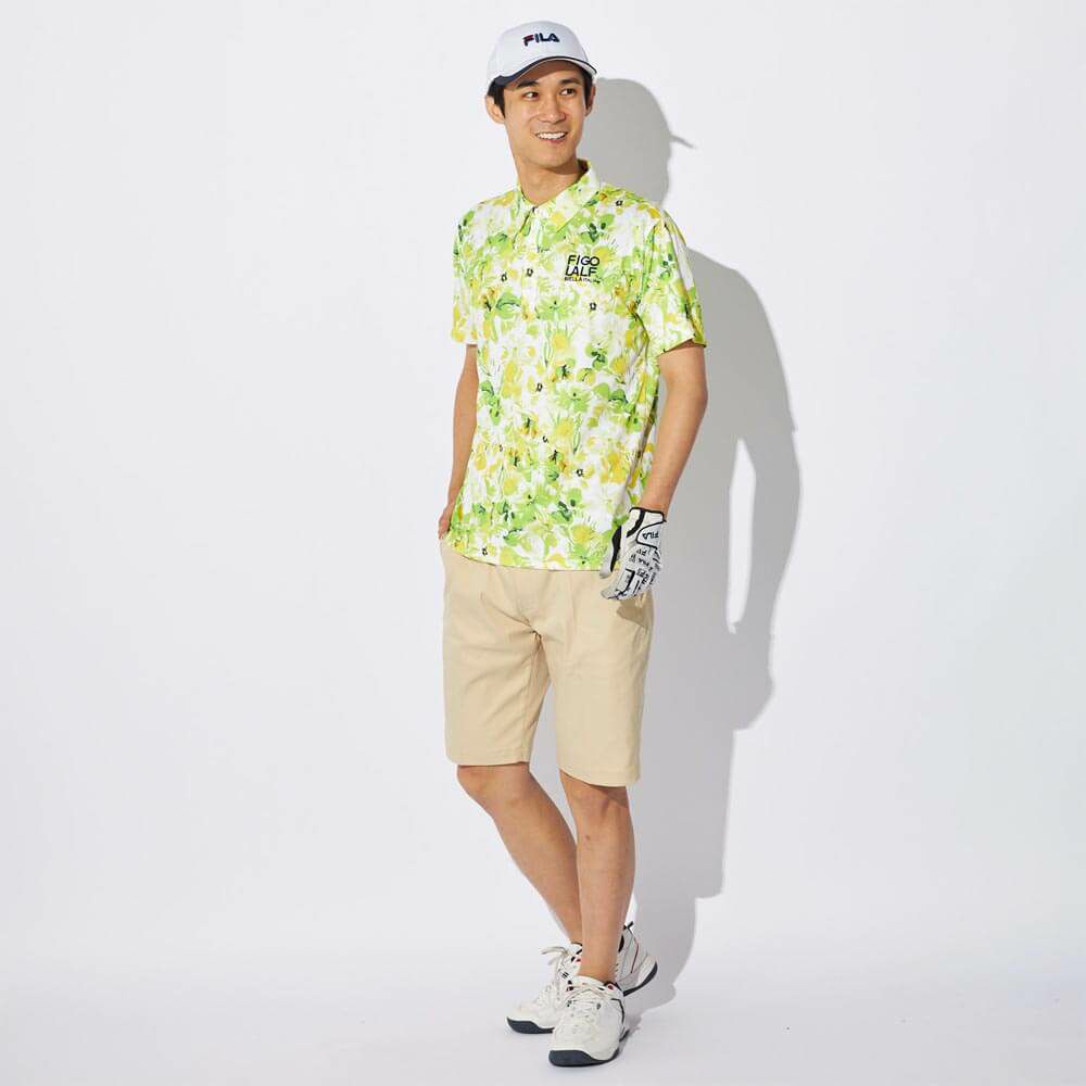 フィラ FILA　メンズ 撥水 エンボスプリント ツイル ショートパンツ 745-309 ベージュ　2025年モデル 詳細8