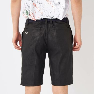 フィラ FILA　メンズ 撥水 エンボスプリント ツイル ショートパンツ 745-309 ブラック　2025年モデル 詳細2