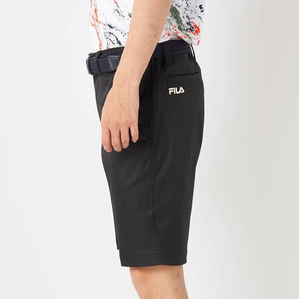 フィラ FILA　メンズ 撥水 エンボスプリント ツイル ショートパンツ 745-309 ブラック　2025年モデル 詳細3