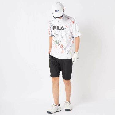 フィラ FILA　メンズ 撥水 エンボスプリント ツイル ショートパンツ 745-309 ブラック　2025年モデル 詳細9