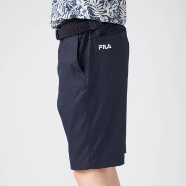 フィラ FILA　メンズ 撥水 エンボスプリント ツイル ショートパンツ 745-309 ネイビー　2025年モデル 詳細3