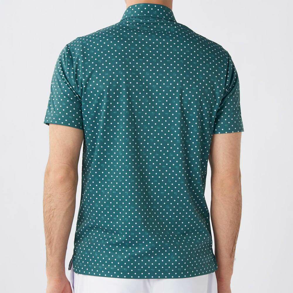 フィラ FILA　メンズ ドット柄 ストレッチ 半袖 ボタンダウン ポロシャツ 745-602 ダークグリーン　2025年モデル 詳細2