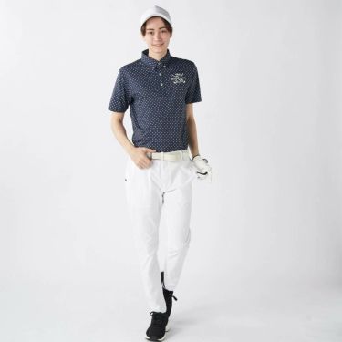 フィラ FILA　メンズ ドット柄 ストレッチ 半袖 ボタンダウン ポロシャツ 745-602 ネイビー　2025年モデル 詳細6