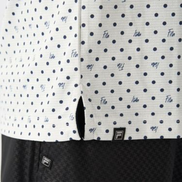 フィラ FILA　メンズ ドット柄 ストレッチ 半袖 ボタンダウン ポロシャツ 745-602 ホワイト　2025年モデル 詳細5