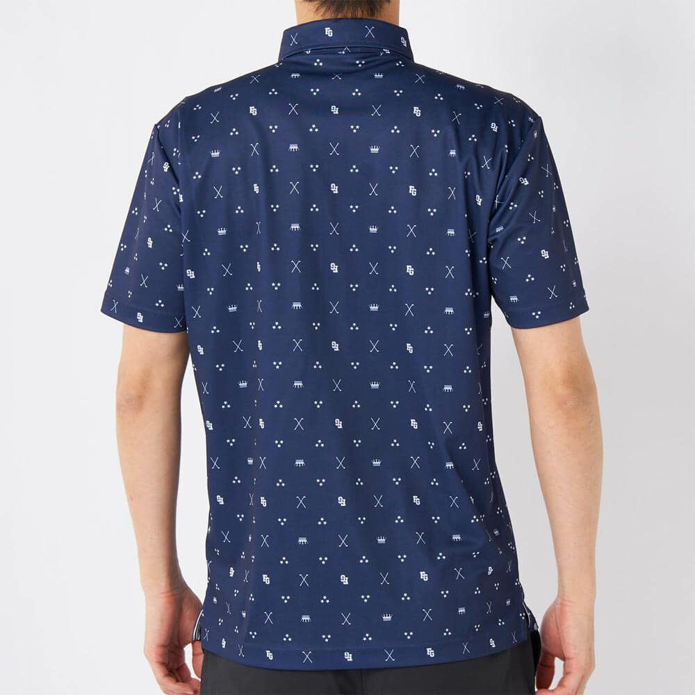 フィラ FILA　メンズ 飛び柄 ストレッチ 半袖 ボタンダウン ポロシャツ 745-603 ネイビー　2025年モデル 詳細2