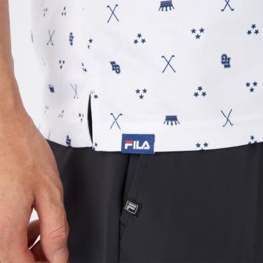 フィラ FILA　メンズ 飛び柄 ストレッチ 半袖 ボタンダウン ポロシャツ 745-603 ホワイト　2025年モデル 詳細5