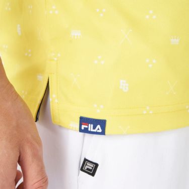 フィラ FILA　メンズ 飛び柄 ストレッチ 半袖 ボタンダウン ポロシャツ 745-603 イエロー　2025年モデル 詳細5