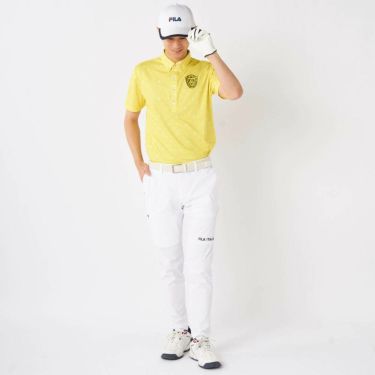 フィラ FILA　メンズ 飛び柄 ストレッチ 半袖 ボタンダウン ポロシャツ 745-603 イエロー　2025年モデル 詳細6