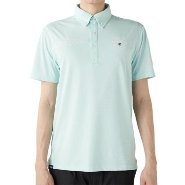 フィラ FILA　メンズ ロゴ刺繍 ストレッチ 半袖 ボタンダウン ポロシャツ 745-606 ライトブルー　2025年モデル