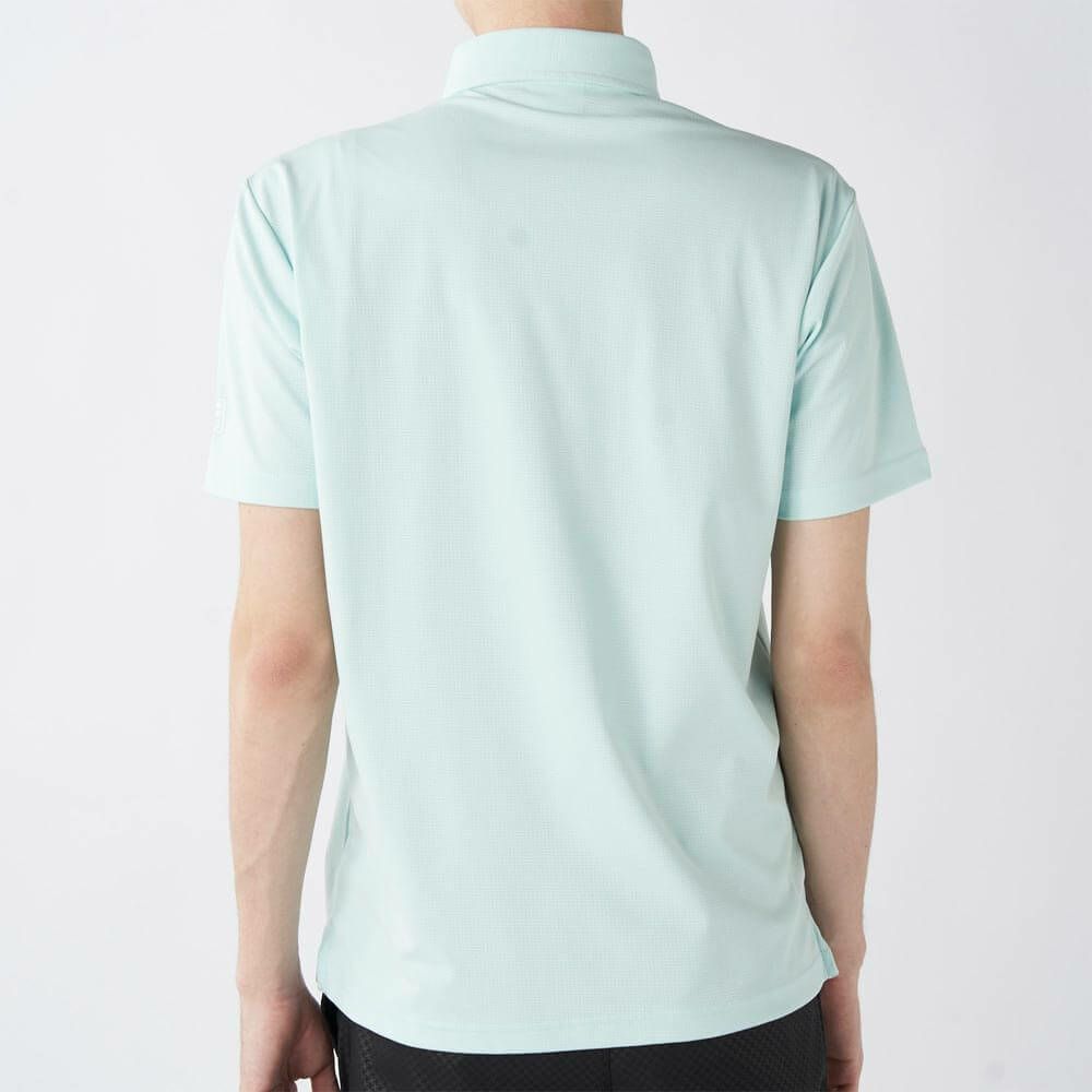 フィラ FILA　メンズ ロゴ刺繍 ストレッチ 半袖 ボタンダウン ポロシャツ 745-606 ライトブルー　2025年モデル 詳細2