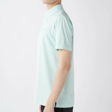 フィラ FILA　メンズ ロゴ刺繍 ストレッチ 半袖 ボタンダウン ポロシャツ 745-606 ライトブルー　2025年モデル 詳細3