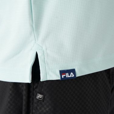 フィラ FILA　メンズ ロゴ刺繍 ストレッチ 半袖 ボタンダウン ポロシャツ 745-606 ライトブルー　2025年モデル 詳細5