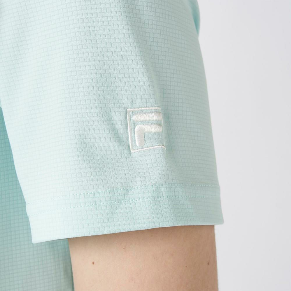 フィラ FILA　メンズ ロゴ刺繍 ストレッチ 半袖 ボタンダウン ポロシャツ 745-606 ライトブルー　2025年モデル 詳細6