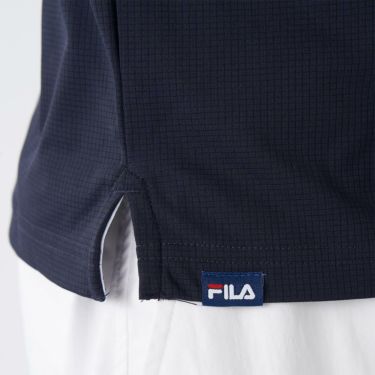 フィラ FILA　メンズ ロゴ刺繍 ストレッチ 半袖 ボタンダウン ポロシャツ 745-606 ネイビー　2025年モデル 詳細5