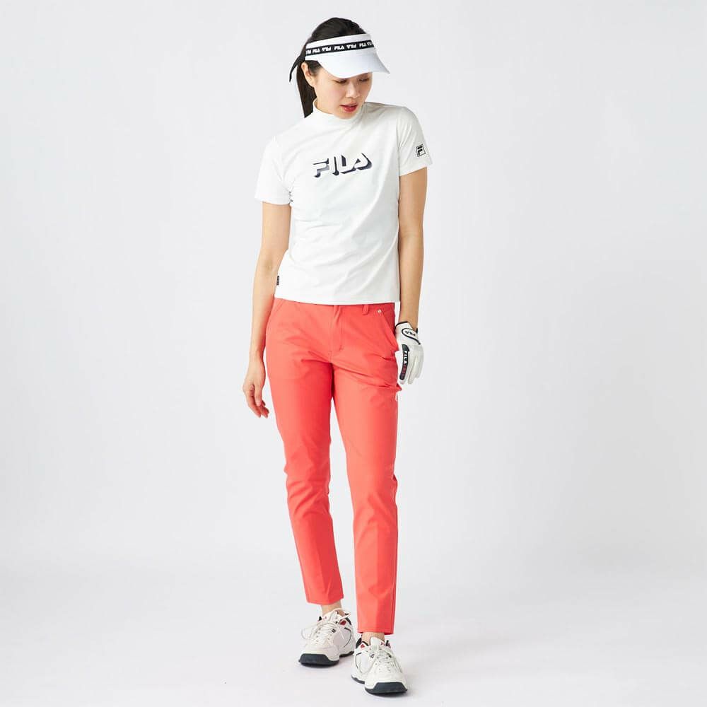 フィラ FILA　レディース 撥水 ロゴ刺繍 テーパード ロングパンツ 755-310 ピンク　2025年モデル 詳細9